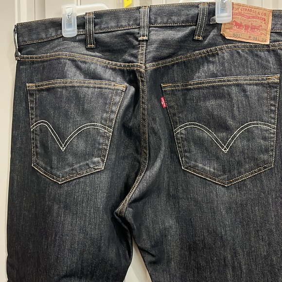 Levi’s 501 Dark Blue Denim Jeans Men’s W 38 L 30 - Picture 4 of 5